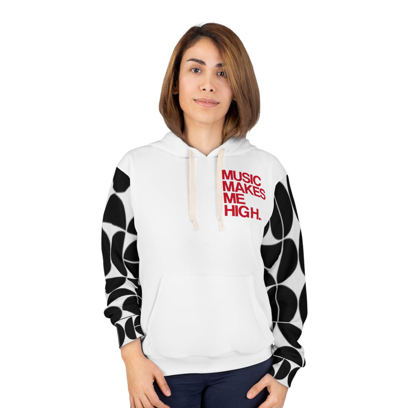 MMMH Unisex Hoodie: Black Geo/White | Red