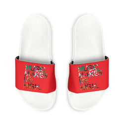 MMMH Unisex Slides: Red/Black | Graffiti