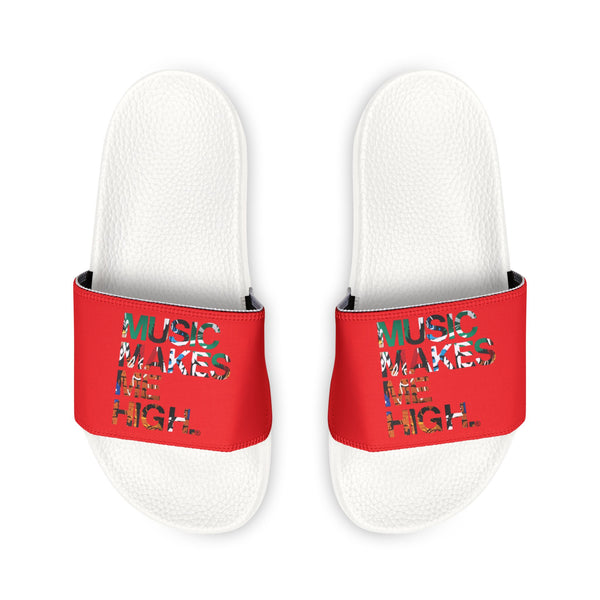 MMMH Unisex Slides: Red/Black | Graffiti