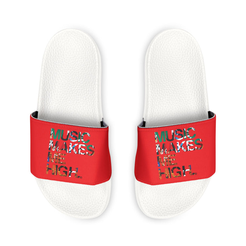 MMMH Unisex Slides: Red/Black | Graffiti