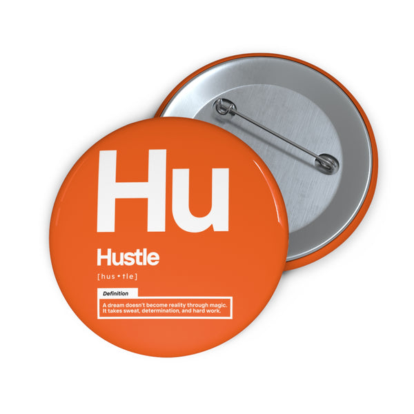 NOVL Round Pin: Hustle White | Orange