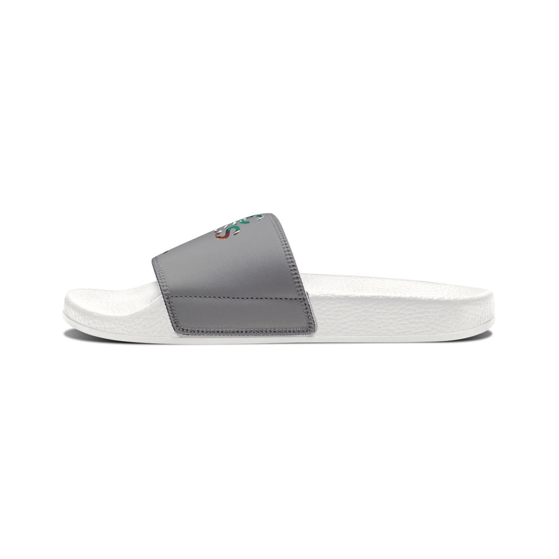 MMMH Unisex Slides: Grey/White | Graffiti