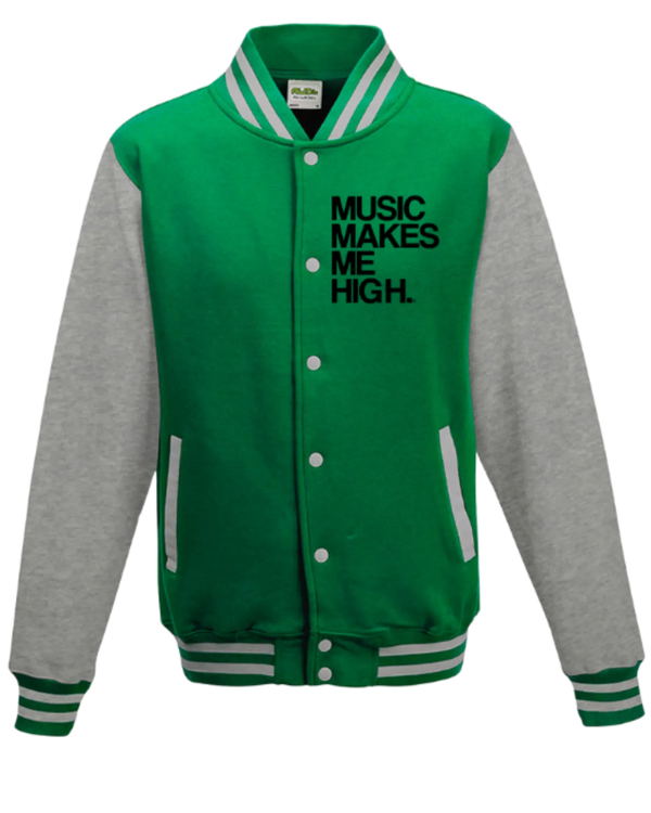 MMMH Unisex Letterman Jacket: Green/Gray | Black