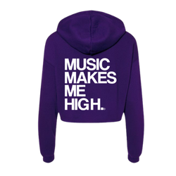 MMMH Cropped Hoodie: Purple | White