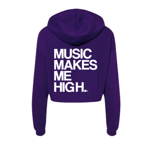 MMMH Cropped Hoodie: Purple | White