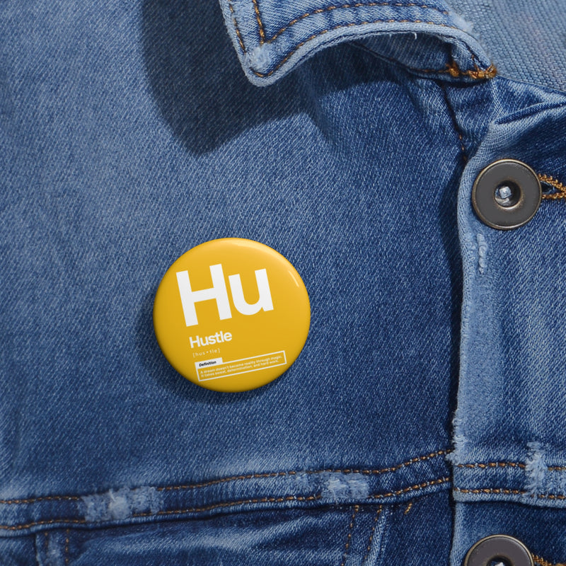 NOVL Round Pin: Hustle White | Yellow