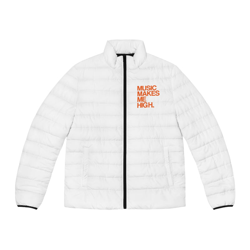 MMMH Men's Puffer Jacket: White | Orange