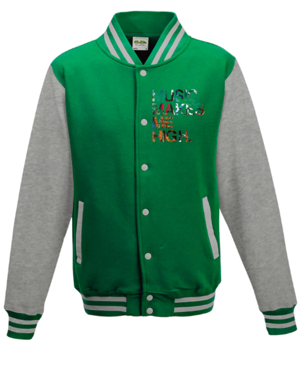 MMMH Unisex Letterman Jacket: Green/Gray | Graffiti