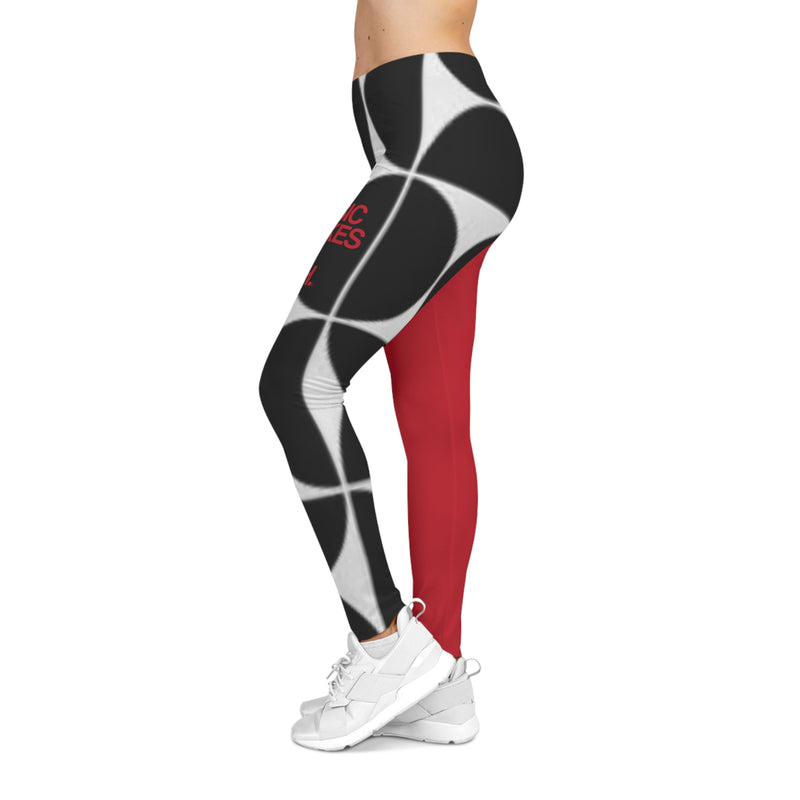 MMMH Leggings: Black Geo/Red | Red