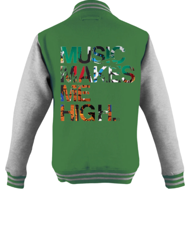 MMMH Unisex Letterman Jacket: Green/Gray | Graffiti