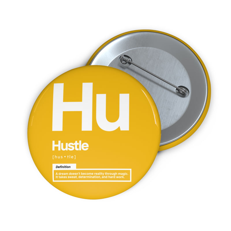 NOVL Round Pin: Hustle White | Yellow