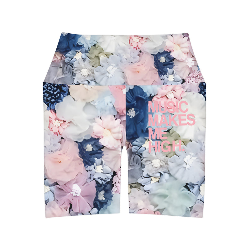 MMMH Yoga Shorts: Flowers | Light Pink