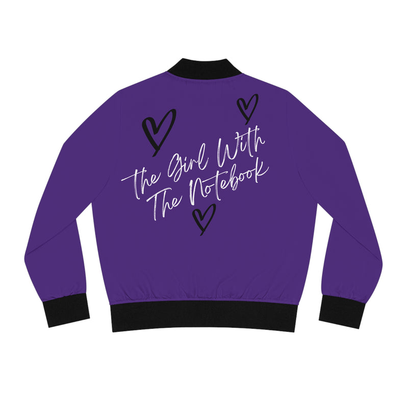 TGWTN Women's Bomber Jacket: Black/White | Purple