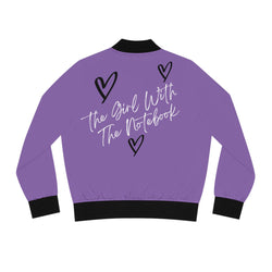 TGWTN Women's Bomber Jacket: Black/White | Light Purple