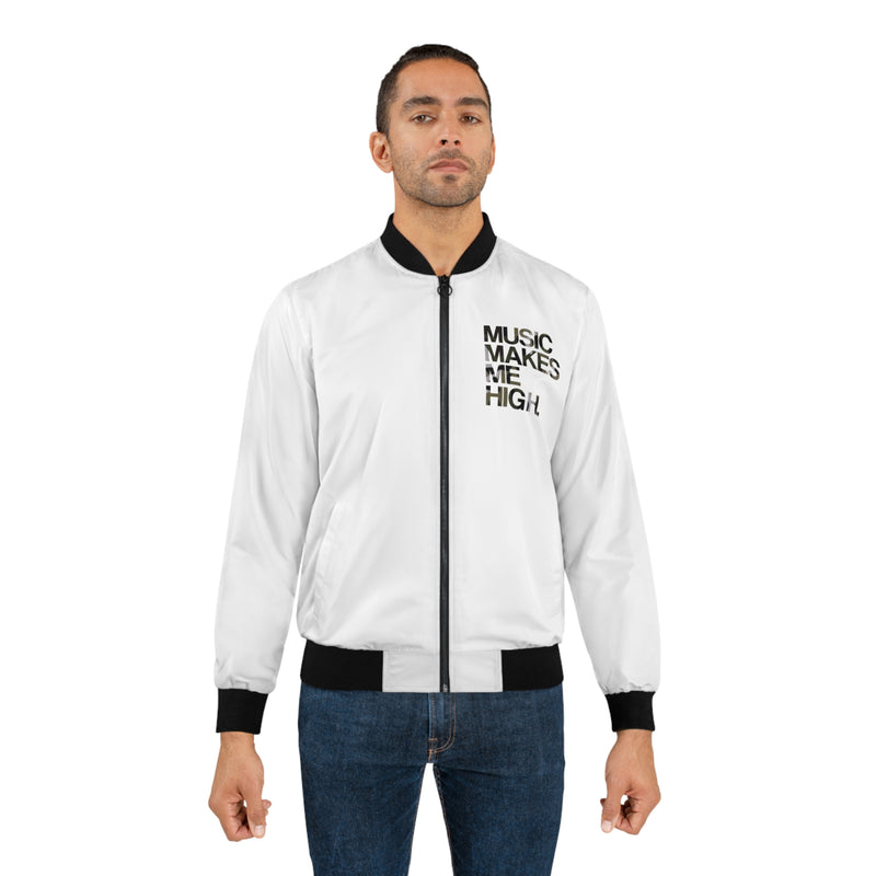 MMMH Bomber Jacket: White | Camo Lettering