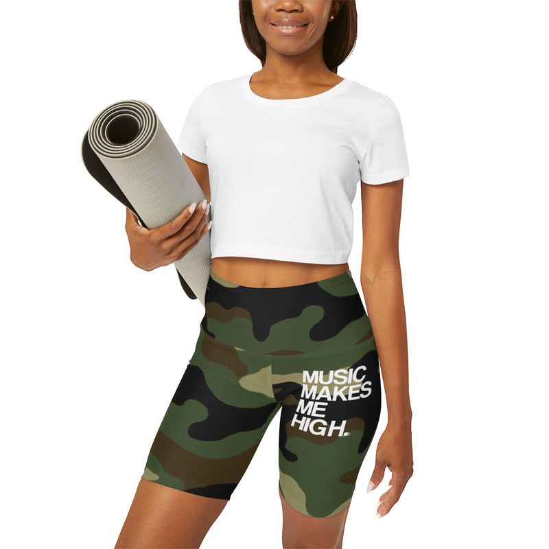 MMMH Yoga Shorts: Camo | White