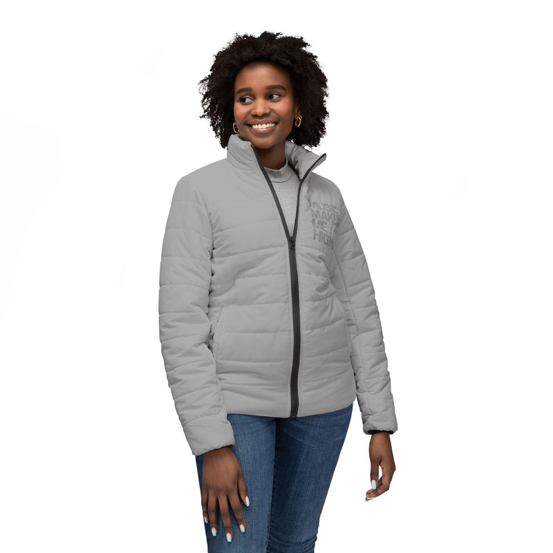 MMMH Women’s Puffer Jacket: Light Grey | Grey