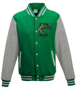 MMMH Unisex Letterman Jacket: Green/Gray | Camo