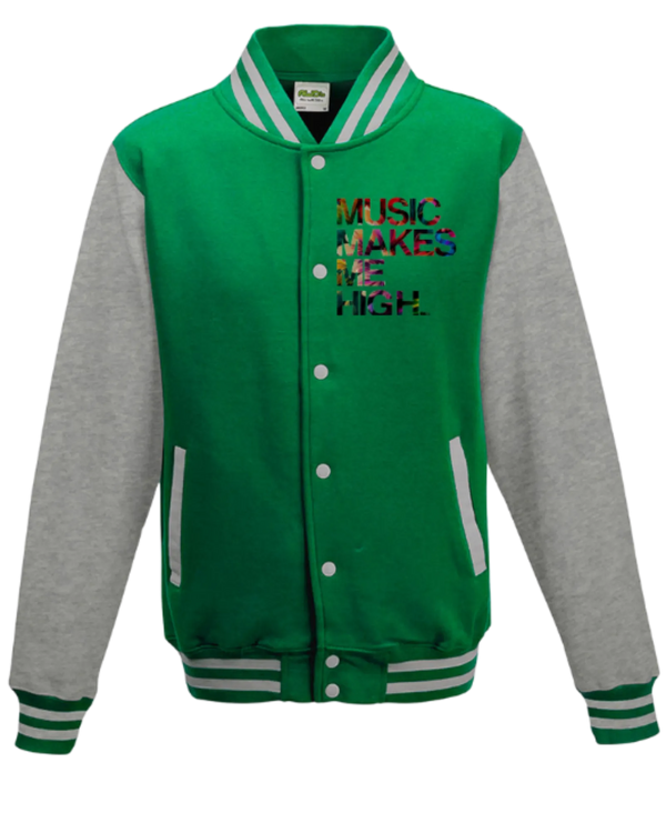 MMMH Unisex Letterman Jacket: Green/Gray | Floral