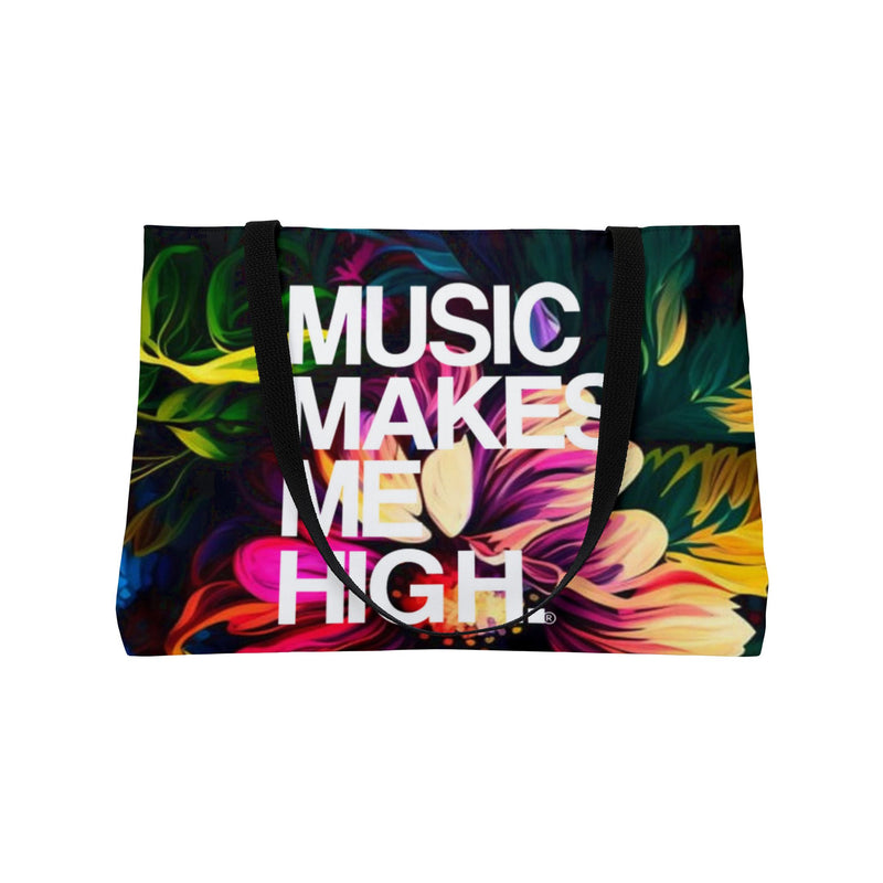 MMMH Weekender Bag (Black Handle): Floral | White