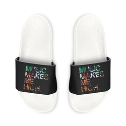 MMMH Unisex Slides: Black/White | Graffiti