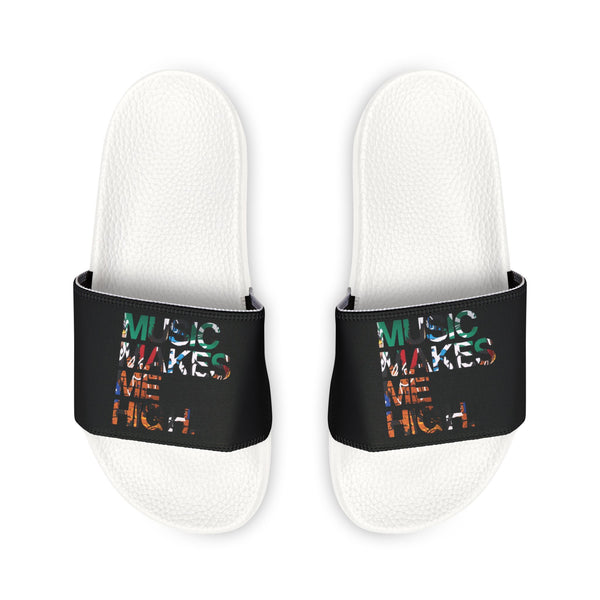 MMMH Unisex Slides: Black/White | Graffiti