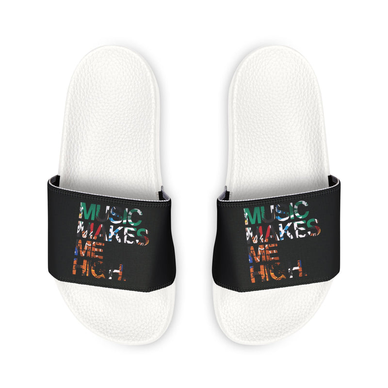 MMMH Unisex Slides: Black/White | Graffiti