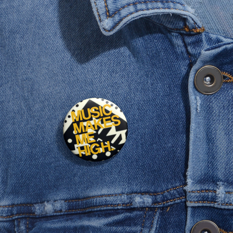 MMMH Round Pin: Black Abstract | Yellow