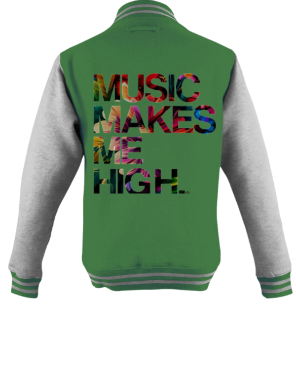 MMMH Unisex Letterman Jacket: Green/Gray | Floral