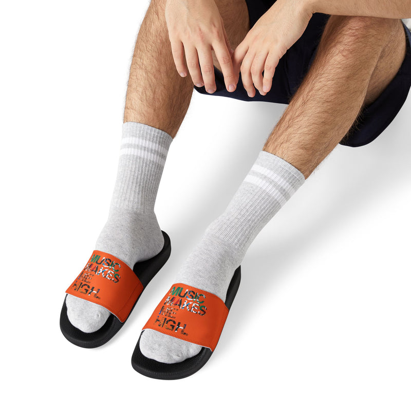 MMMH Unisex Slides: Orange/Black | Graffiti