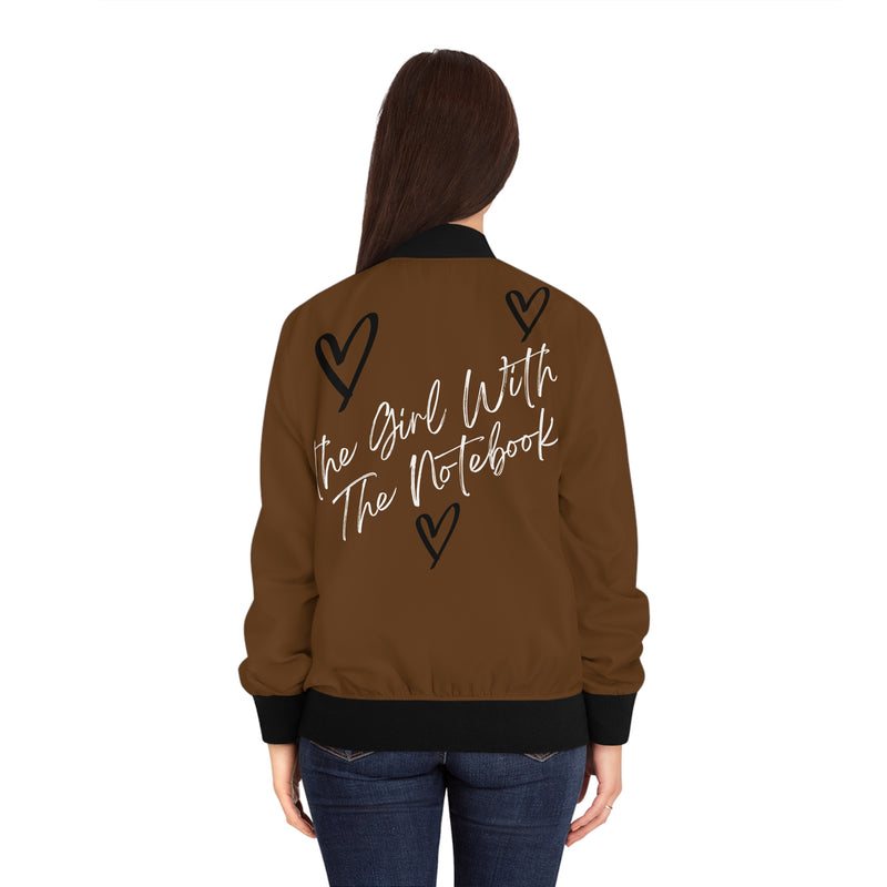 TGWTN Women's Bomber Jacket: Black/White | Brown