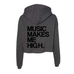 MMMH Cropped Hoodie: Dark Gray Heather | Black