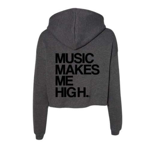 MMMH Cropped Hoodie: Dark Gray Heather | Black