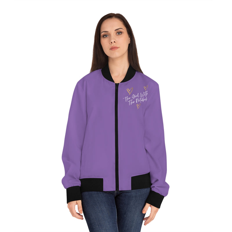 TGWTN Women's Bomber Jacket: Brown/White | Light Purple