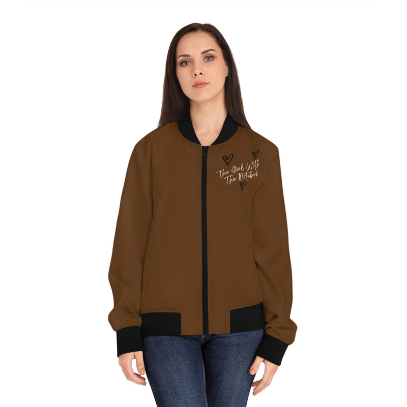 TGWTN Women's Bomber Jacket: Black/White | Brown