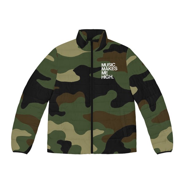 MMMH Men's Puffer Jacket: Camo | White