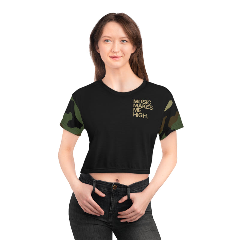 MMMH Cropped Top: Camo/Black | Gold