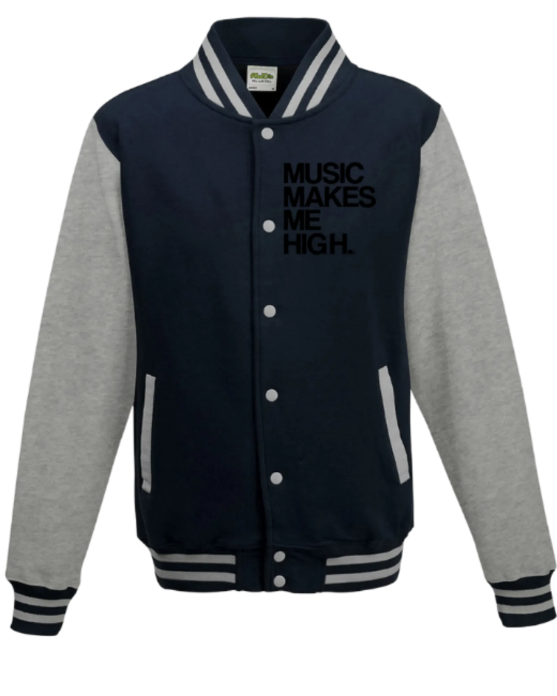 MMMH Unisex Letterman Jacket: Navy/Gray | Black