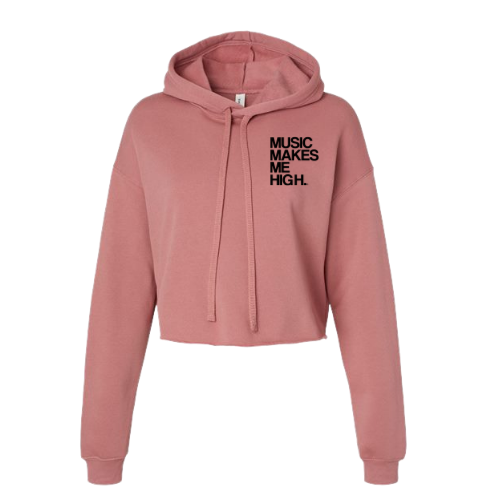 MMMH Cropped Hoodie: Mauve | Black