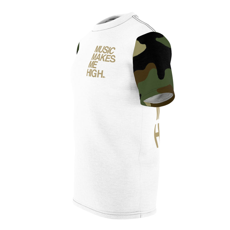 MMMH T-Shirt: Camo Sleeves/White| Gold