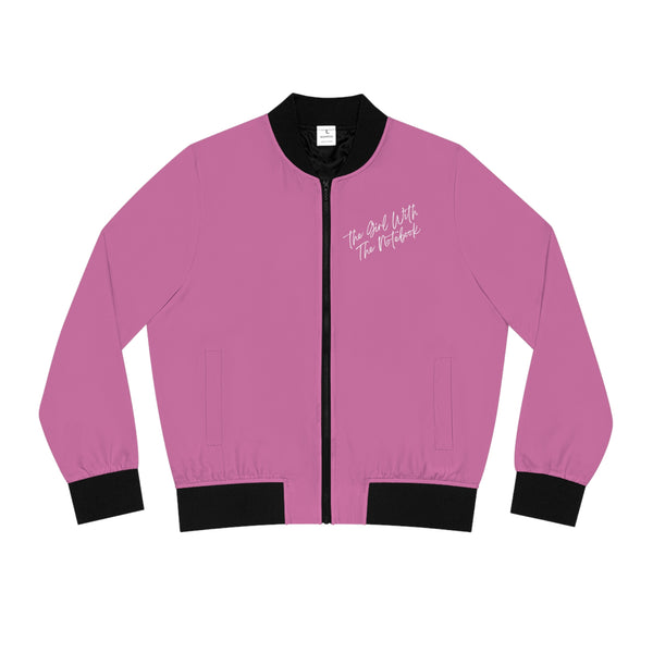 TGWTN Women's Bomber Jacket: White | Light Pink