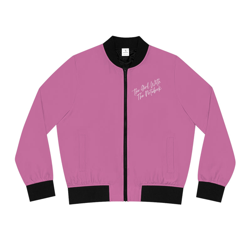 TGWTN Women's Bomber Jacket: White | Light Pink