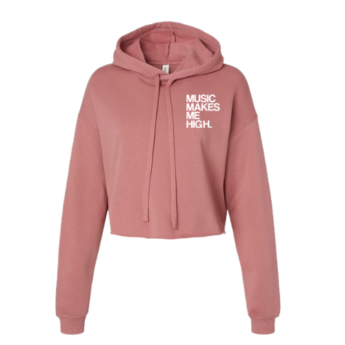 MMMH Cropped Hoodie: Mauve | White