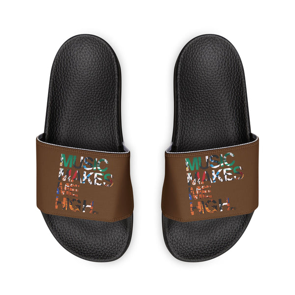 MMMH Unisex Slides: Brown/Black| Graffiti