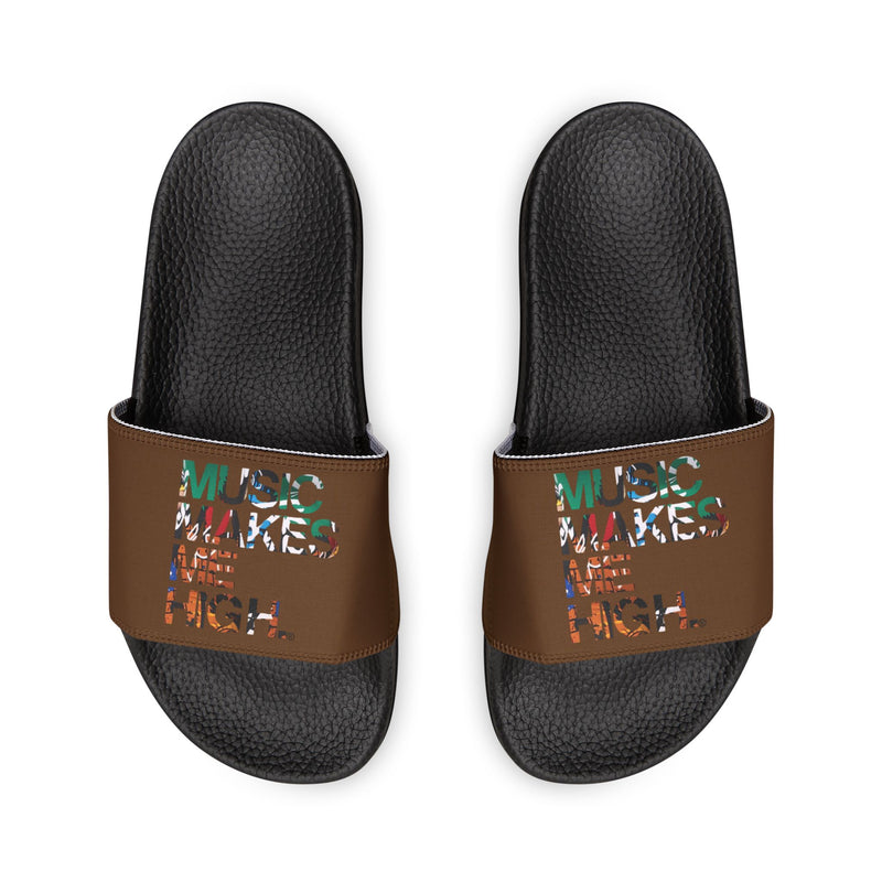 MMMH Unisex Slides: Brown/Black| Graffiti