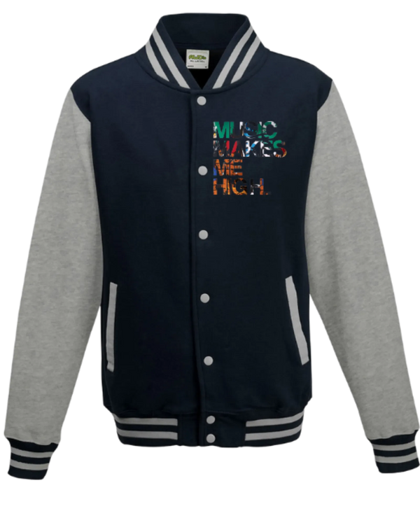 MMMH Unisex Letterman Jacket: Navy/Gray | Graffiti