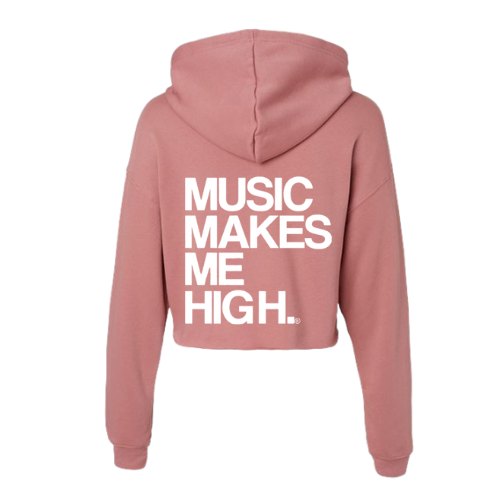 MMMH Cropped Hoodie: Mauve | White