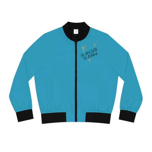 TGWTN Women's Bomber Jacket: Brown/Black | Turquoise