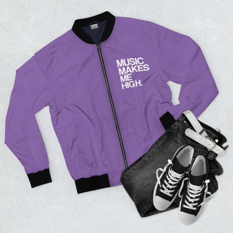 MMMH Unisex Bomber Jacket: Light Purple | White