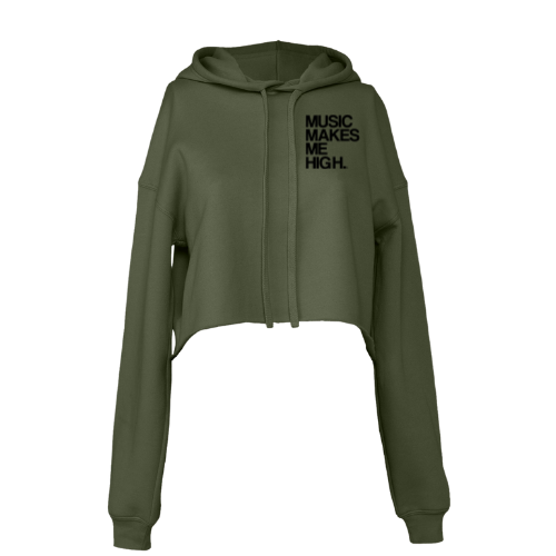 MMMH Cropped Hoodie: Military Green | Black